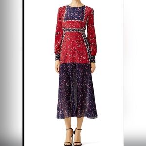 Rare Saloni Vera Midi Dress Size 8